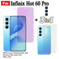 For Infinix Hot 60 Pro Anti Blue Light RayTempered Glass Infinix Hot 60 Hot 60i Anti-Spy Tempered Glass Screen Protector+Camera Lens Film+back Film. 