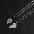 Couples Jewelry Heart Necklaces Couple Necklace Stainless Steel Engraved Nicle. 