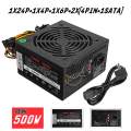 500W PC Power Supply PSU PFC SATA Tools DIY ATX 24-PIN Silent Fan Computer 500 Watt 14cm. 