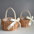 (GGBR) Woven Flower Basket Hualanzi Wicker Basket Candy Gift Basket 19cm. 