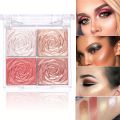 4-Shade Highlighter Palette, All-in-One Eyeshadow, Blush, Contour, And Illuminator, Long-Lasting Natural Shimmer Glitter Finish For Music Festival. 