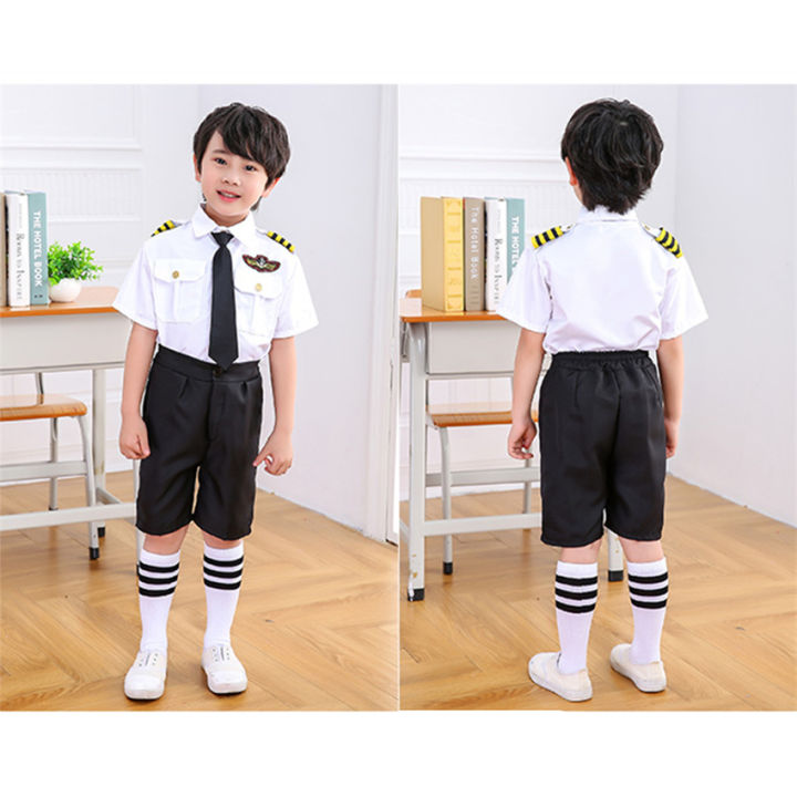 Flight%20Attendent%20Cosplay%20Costumes%20For%20Children%20Halloween%20Party%20Aircraft%20Pilot%20Uniforms%20Kids%20Performance%20Profession%20Class%20Wear%20-%20Image%203
