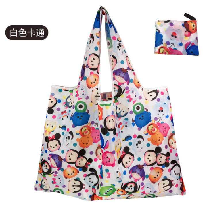 【SkinHorizon】Snailhouse Cartoon Printing Shopping Bag Eco-Friendly Bag High Capacity Green Reusable Folding Waterproof Storage Pouch Tote Bag
