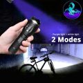 Purple White Dual Light Flashlight LED Ultraviolet Torch Zoom Retractable Flashlight Lamp Fluorescent Agent Detection Flashlight 1Pcs. 