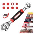 Hand Wrench 48 in 1 Swivel Head Multi Tool in One So Socket Ratchet 360 Degree Rotating Large Head Size Works Spline Bolts Multifunction Pass Torx 6-Point Universal Furniture Car Repair. 