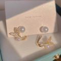 Butterfly Pearl Earrings Small And Stylish Earrings Women'S Light Luxury Earrings High-End Feeling Earrings. 