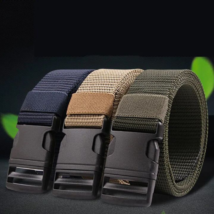 Tactical Nylon Belt For Man High Quality Trouser Men Belts Brown Outdoor Multi Functional Canvas Plastic Buckle Waistband DT043Basketball