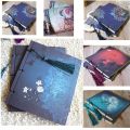 Chinese Style Blue Rose Color Diary Note Book Tassel Stationery Retro Flower Sketchbook Journal Empty Notebook Chinoiserie. 