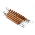 6PCS Sculpting Tool Pottery Tools Wood Handle Pottery Set Wax Carving Sculpt Smoothing Polymer Shapers Pottery Clay Ceramic Tool. 
