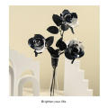 Black Rose Ornament Elegant Cloth Simulated Rose Artificial Flower for Halloween Home Decor Party Decoration Event Decor. 