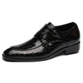 Men's Business Dress office shoes crocodile grain leather shoes mens buckle casual wedding party shoes men flats plus size. 