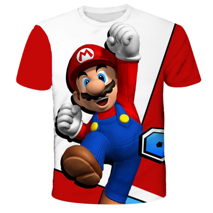 3-14%20Year%20Kids%20Girls%20Clothes%20Tops%20Shorts%20Super%20Mario%20Brothers%20Peach%20Princess%20Cosplay%20Costume%20Mario%20T-shirt%20Girls%20Boys%20T%20Shirt%20-%20Image%204