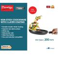 Prestige Non-Stick Omega Deluxe Granite Fry Pan (Omelette Pan)| 20 Centimetre | Black | Induction Base | 5 Layer Non-Stick Cookware | PFOA Free | Easy Grip Handle FROM INDIA (ABR). 