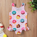 Yfashion Summer Kids Swimsuit Cartoon Crab Donut Printing Breathable Quick-drying Swimwear For 0-3 Years Old Girls Cotton. 