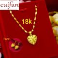 ShopSphere Gold 18k Pawnable Saudi Necklace for Women Nasasangla Smooth Transfer Beads Good Luck Couple Necklace. 