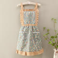 Apron Kitchen Sleeveless Oil Resistant Cute Korean Edition Home Cooking Apron Small Fragmented Flower Apron Household Cover Up. 
