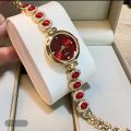 [ New Hair Straightener ] Antique Style · High-end small dial bracelet watch in cherry red · 6912 —— H. 