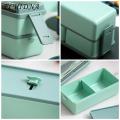 Lunch Box with Multi-layer Compartments 1400ml Double Plastic Lunch Box Three Compartments Sealed Avoid Food Mixing Perfect Meal Match Microwave Lunch Box Simple Multi-layer Bento Box. 
