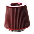 Universal Car Air Filter Vehicle Induction Kit High Power Mesh Cone Red Finish. 