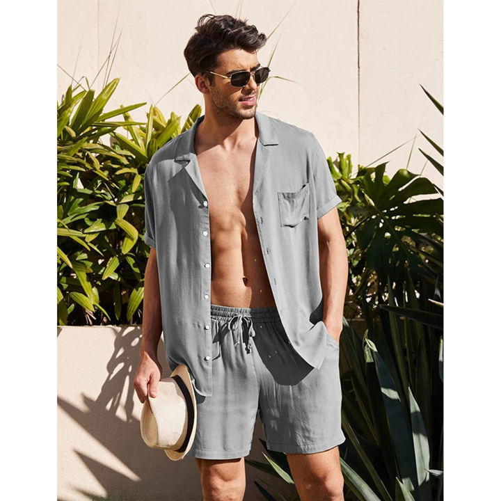 Men%20Linen%20Shirt%20Shorts%20Set%20Summer%20Loose%20Casual%20Short%20Sleeve%20Lapel%20Cardigan%20Tops%20Shorts%20Suit%20-%20Image%207