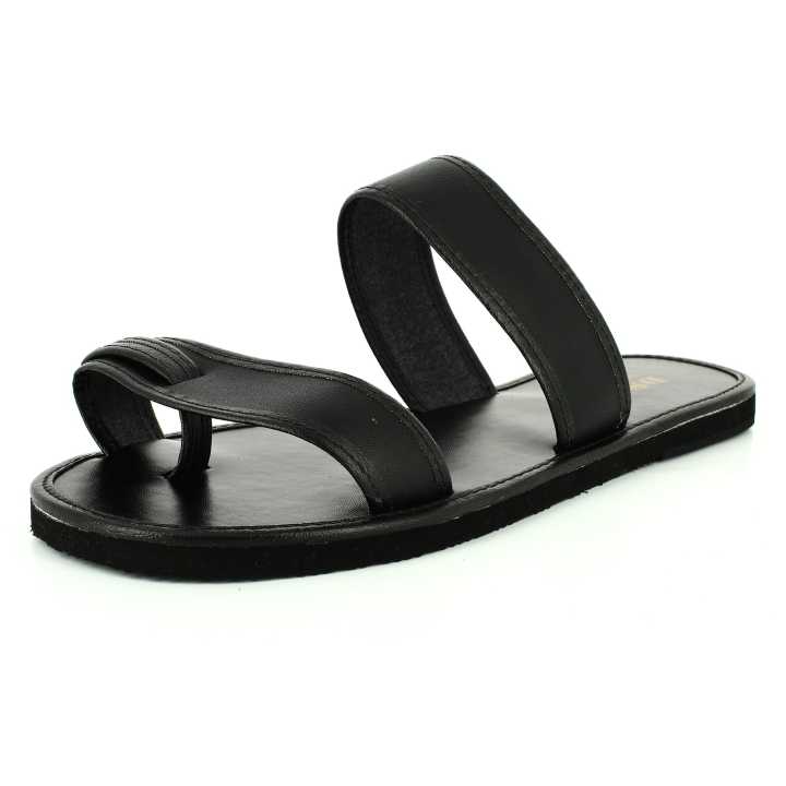 DSI Men Toe Rings Slippers Black