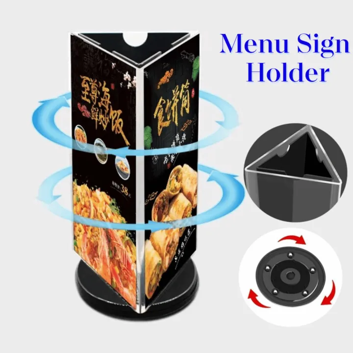 Durable 360 Degree Rotating Menu Sign Holder Smooth swivel Reusable ...