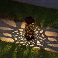 Outdoor Garden Hollow Solar Lawn Lamp/ Environment Protection House Geometric Floor Lamp Christmas Lights. 