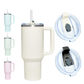 BRADOO 2Pcs Lid Replacement for 40oz Tumbler with Handle, Cup Lids Cup Accessories Mug Bottles Lid Creamy White. 