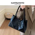 MATEYOYO Fashion Tote Bag Women's Travel Bag Large Capacity Bag Simple Shoulder Bag Shining PU Tote Handbag Magnetic Buckle Design Ladies Sling Shopping Bag Lunch Bag. 