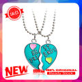 2Pcs Women Necklace Half Heart Splice Best Friends Alloy Friendship Pendant Matching Necklace Jewelry for Party. 