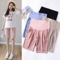 Summer Thin Cotton Linen Maternity Half Pants Casual 1/2 Short Pants Clothes for Pregnant Women Pregnancy Belly Shorts. 