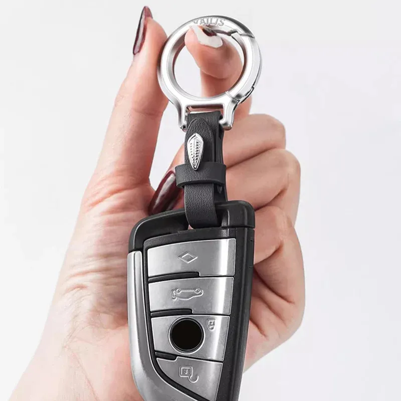 Leather Car Keychains for Women Men Waist Belt Buckle Carabiner Car Pendant Key Chains Rings Keyring Bag Gifts