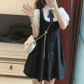 Sweet College Style Top Strap Dress Summer New Korean Style Cute and Gentle Wear Two-Piece Suit. 