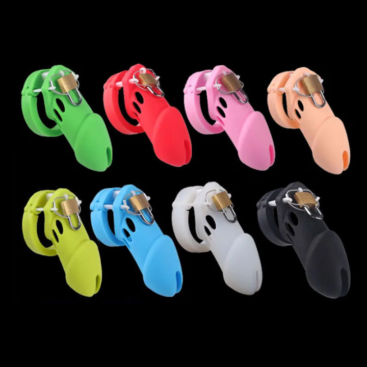 18+%20Silicone%20Chastity%20Cage%20Male%20%20Lock%20With%205%20%20Rings%20%20Toys%20For%20Sissy%20Men%20Femboy%20Stretcher%20BDSM%20%20%20Urethral%20Device%20Sex%20Toys%20-%20Image%204