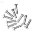 10pcs Auto Car Aluminum License Plate Frame Bolt Screws 16mmx5mm Silver. 