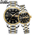 【ZOSR】 Relo Buy 1 Take 1 couple watch for men and women automatic Date  water proof Quartz Watches Fashion Elegant Stainless Steel luminous display gold Casual Ladies wristwatch. 