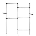 DIY Coat Hanger Garment Rack Portable Indoor Garment Rack Tools Free DIY Heavy Duty Adjustable Clothes Hanger for Household. 