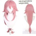 Yae Miko Plush Tail Ear Wig Pink Fox Handmade Cosplay Props Pink Fox Ears Tail Wig. 