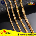 Glamon Spiga Wheat Chain Keel Link mens necklace high quality gold plated stainless steel choker gold chain for men Fashion Jewellery Necklace For Men Mala boys. 