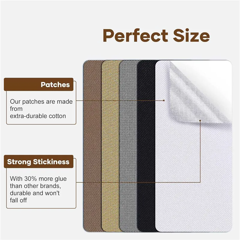 15-Pack Iron-On Patches For Clothing Repair – Colorful Nylon Fabric DIY Decor