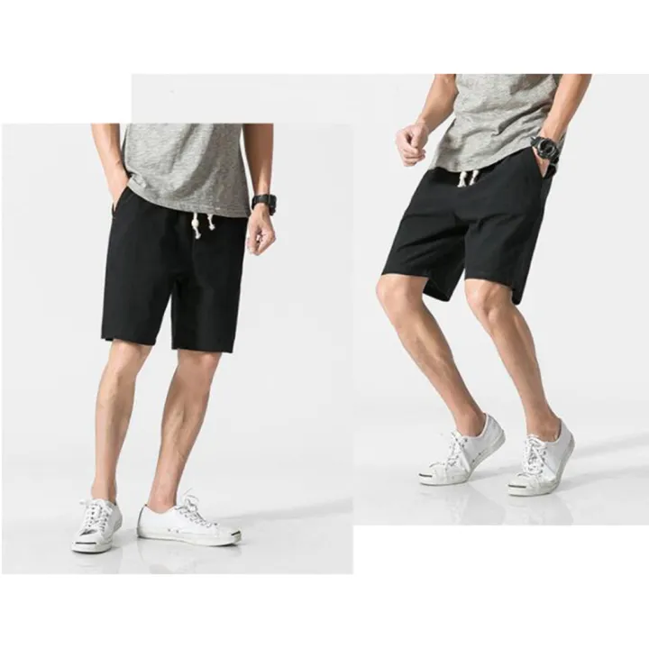 Yfashion%20Men%20Cotton%20Shorts%20Solid%20Color%20Cotton%20And%20Linen%20Loose%20Casual%20Large%20Size%20Summer%20Beach%20Cropped%20Pants%20with%20Pockets%20color%20-%20Image%207