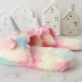 【WEJA】QZH Unicorn Plush Ladies Children Adult Kid Indoor Warm Cotton Slippers Girls Boys Slippers Fluffy Plush. 