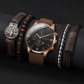 Qorix 4/5PCS Fashion Men Watches Casual Nylon Band Male's Quartz Watch Bracelets Set Relogio Masculino Reloj Hombre（Without Box）. 