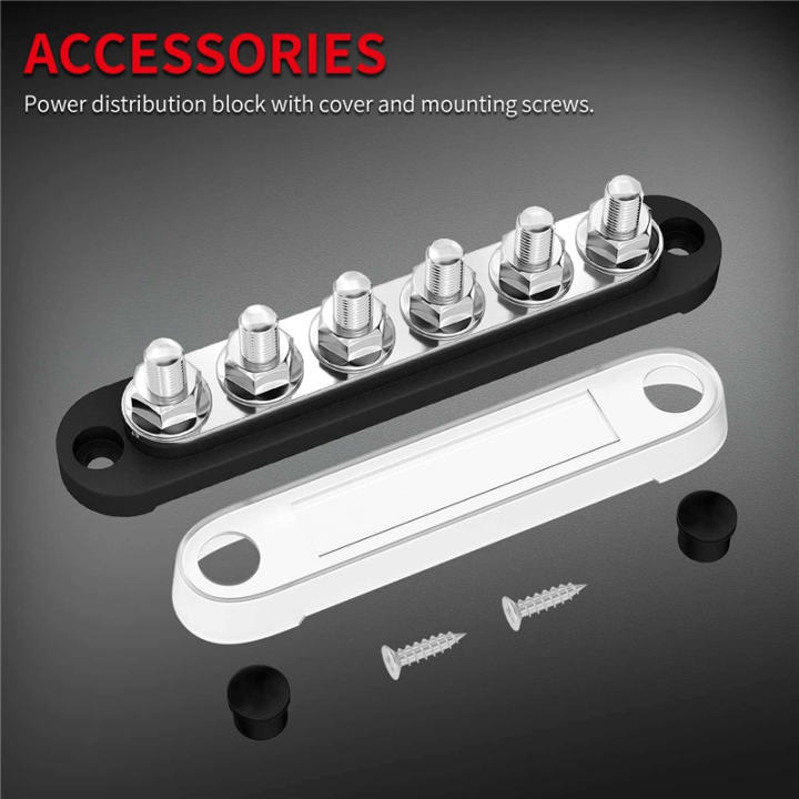 12V%20Bus%20Bar%206x5/16Inch%20(M8)%20Terminal%20Studs%2012%20Volt%20Power%20Distribution%20Block%20Replacement%20Accessories%20with%20Cover%20Battery%20Bus%20Bar%2012V-48V%20for%20Auto%20-%20Image%205