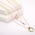 Gold Multi Layer Necklace for Women Girl Layered Necklaces Collares B37206. 