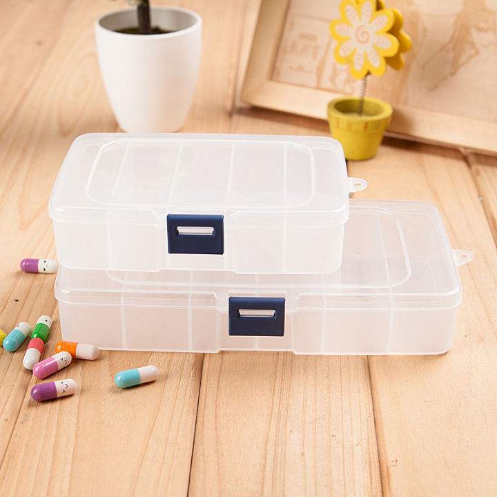 Clear%205/6-grid%20Portable%20Plastic%20Hair%20Clips%20Jewelry%20Storage%20Box%20Accessories%20Organizer%20Household%20Travel%20Supplies%20With%20Dust%20Proof%20-%20Image%202