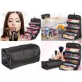 Cosmetic Bag - 4-Layer Roll-up Travel Cosmetic Makeup Storage Bag Hanging Toiletry Organizer Foldable Large Capacity Bathroom Wash Bag In Bag Women Portable Bath Shower Case Holder. 