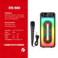 KTS-1555 Portable Wireless Bluetooth Speaker with Mic LED Light RGB Support Mic, FM, AUX, USB, SD Card Karaoke Speaker Buffel Subwoofer Music Player Party Box with Microphone KTS Speaker KTS 1555. 