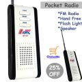 Portable Mini Pocket Slim Radio FM Receiver Antenna BT-31 Free Head Set Battery Radio Flash Light Radio. 