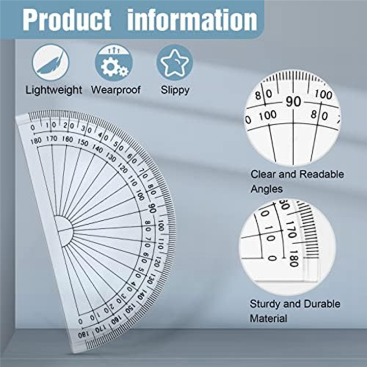 100%20Pcs%20Math%20Protractors%20Plastic%20Protractor%20180%20Degrees%20Protractors%20Bulk%20for%20Classroom,%20Protractor%20Set%20for%20Eneering%20-%20Image%202